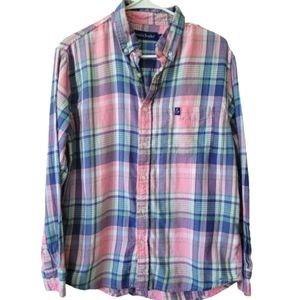 Tackle & Tides L Pink Plaid Shirt